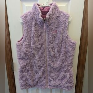 North Face Fuzzy Purple Vest, Size Medium